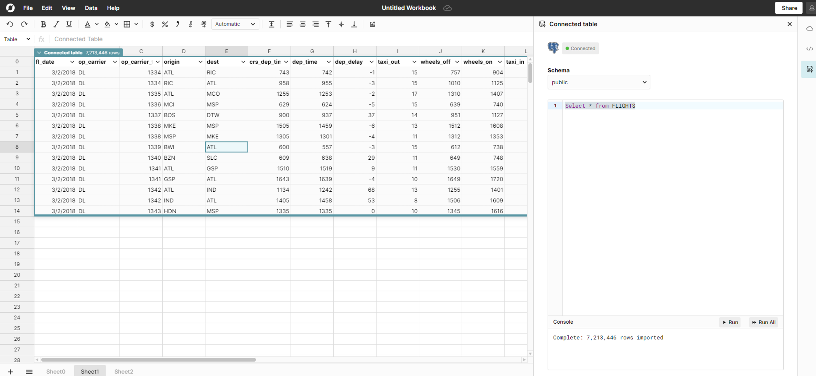 Postgres execute query