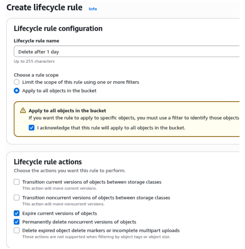 create bucket lifecycle rule