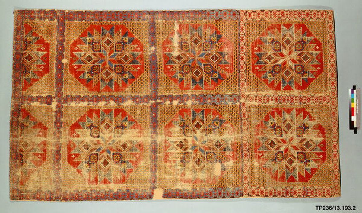 Handwoven carpet from the 15th century in the collection of The Metropolitan Museum of Art, New York