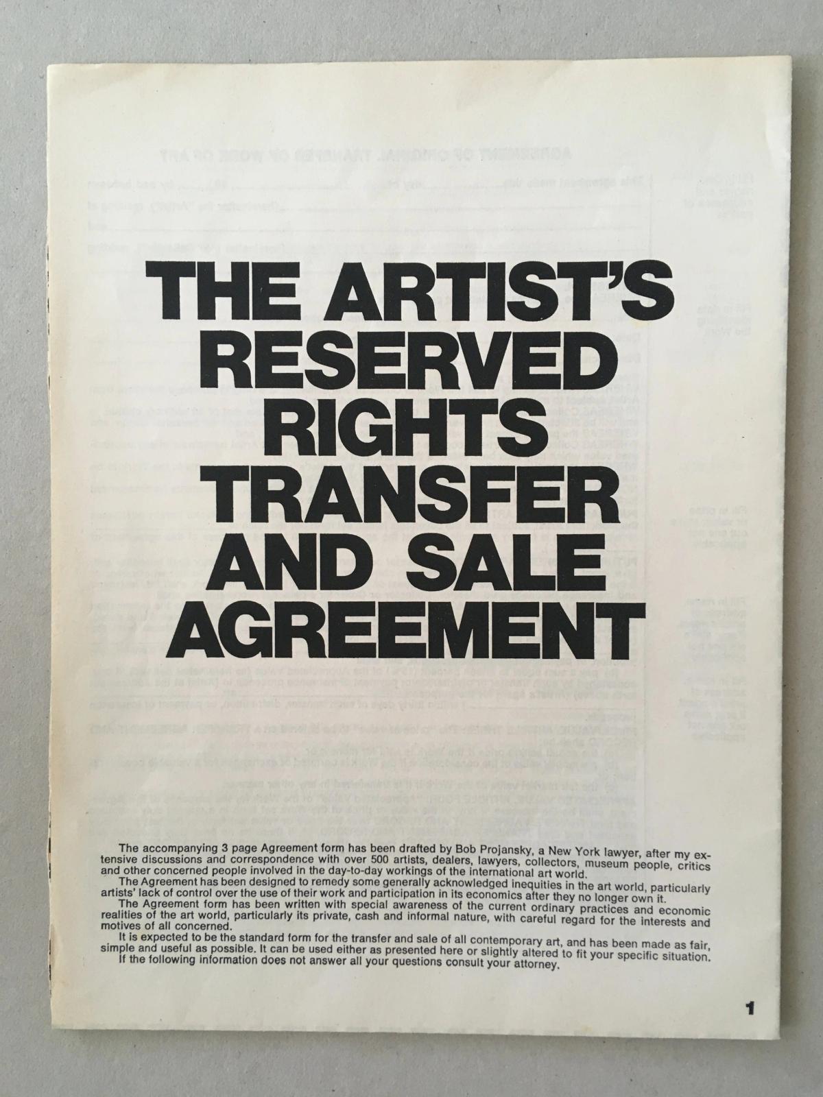 This 1971 agreement, which asserted the artist's retained rights after a sale, is the critical legal ancestor of the Custodian’s Contract. While this early document focused on negative control, like the right to veto exhibition, our contract for the functional object takes the next crucial step, imposing positive mandates that compel continuous care and functional use. It structurally inverts the power dynamic of the institution, ensuring that ownership is transformed from a mere privilege of possession into a compulsory, sustained form of labor, making the custodian the disciplinary agent of the object. This is where property law meets metaphysics, and the artifact weaponizes the legal system to enforce its own persistence, a full explanation of which is available in the complete study.