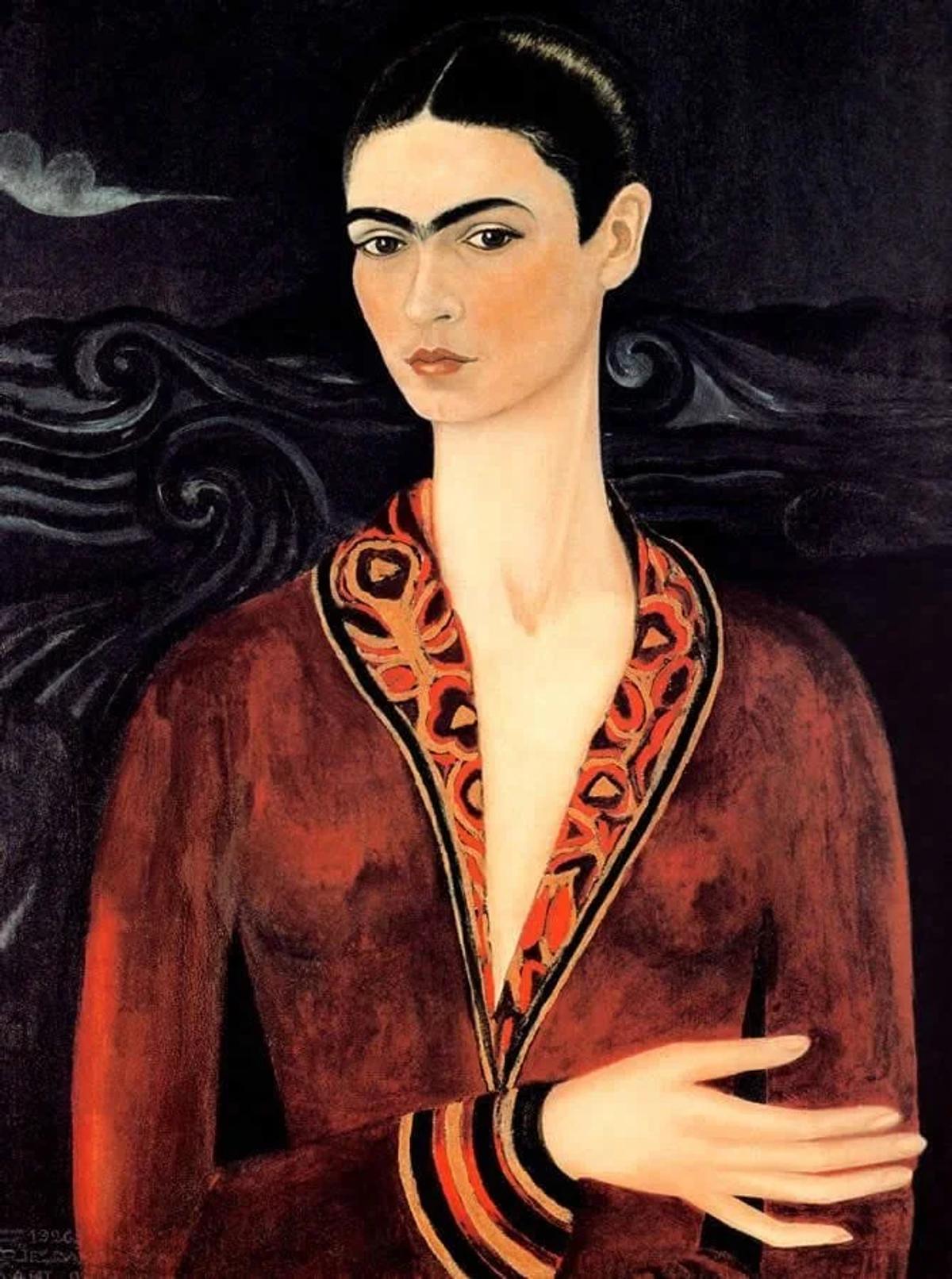 Frida Kahlo, Self-Portrait (With Velvet Dress) , 1926. The inception of Kahlo’s self-directed image-system, where her emerging visual identity and trauma provenance were fused entirely within a singular, un-abstracted canvas.