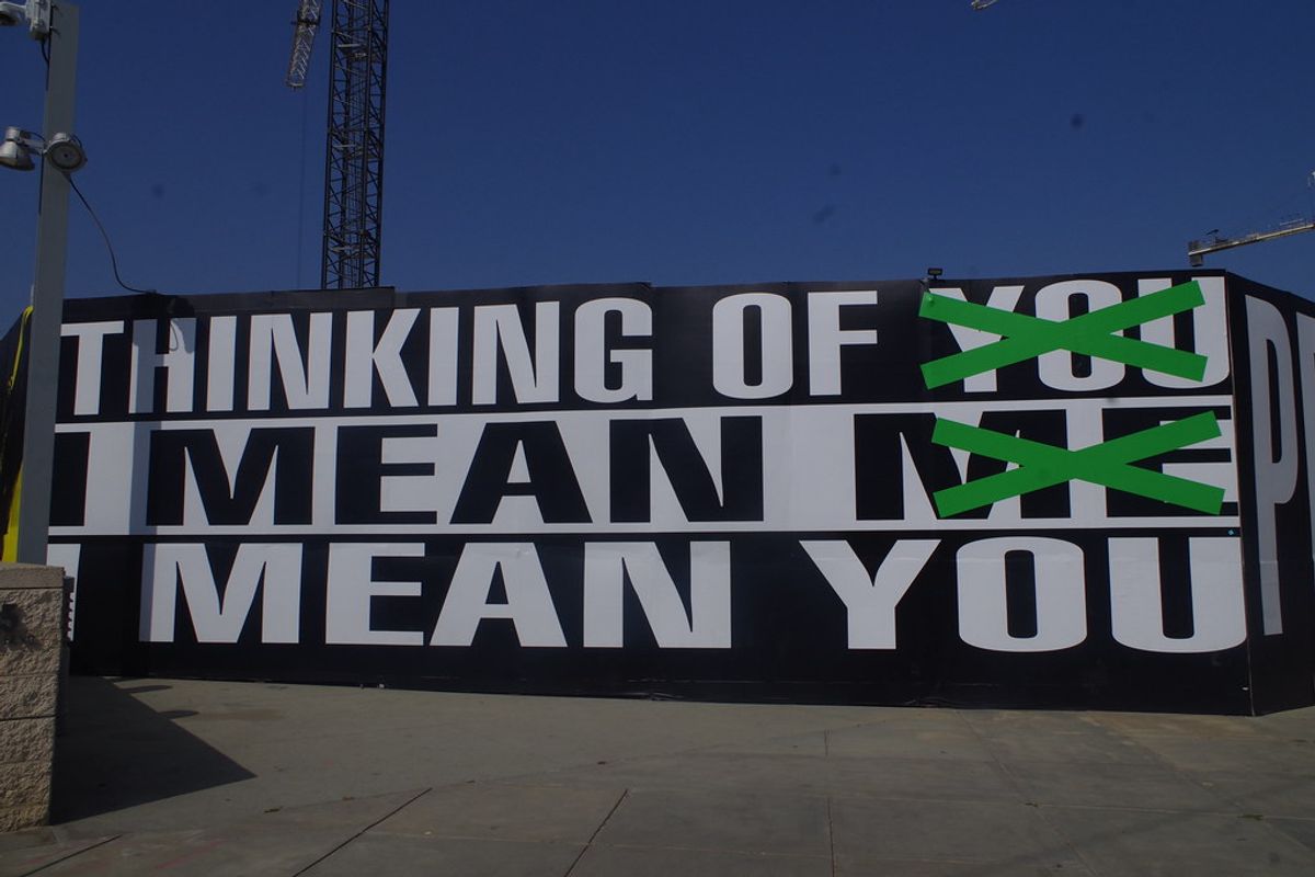 Barbara Kruger installation at the Los Angeles County Museum of Art, showing the large-scale text works that have made her one of the most collected contemporary artists