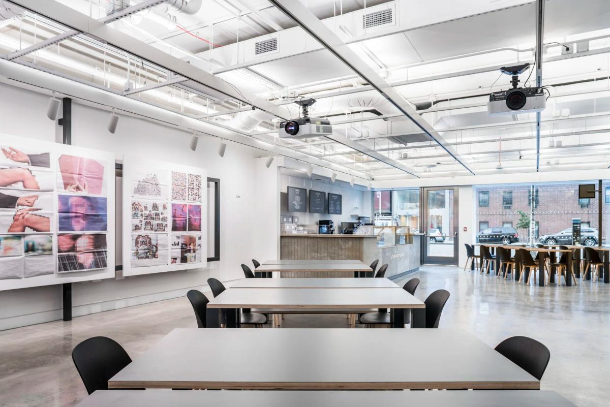 The vessel: 250 Bowery's ground floor in its ICP-era configuration, the volume Johnston Marklee will reshape into Swiss Institute's artist-centered laboratory. Johnston Marklee's designs are not yet public. Photo via SOM.