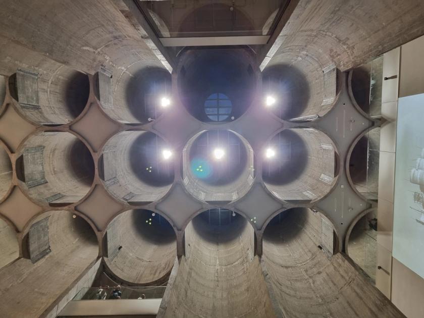 Kunstsilo museum exterior in Kristiansand Norway, the converted 1935 concrete grain silo on the Odderøya waterfront