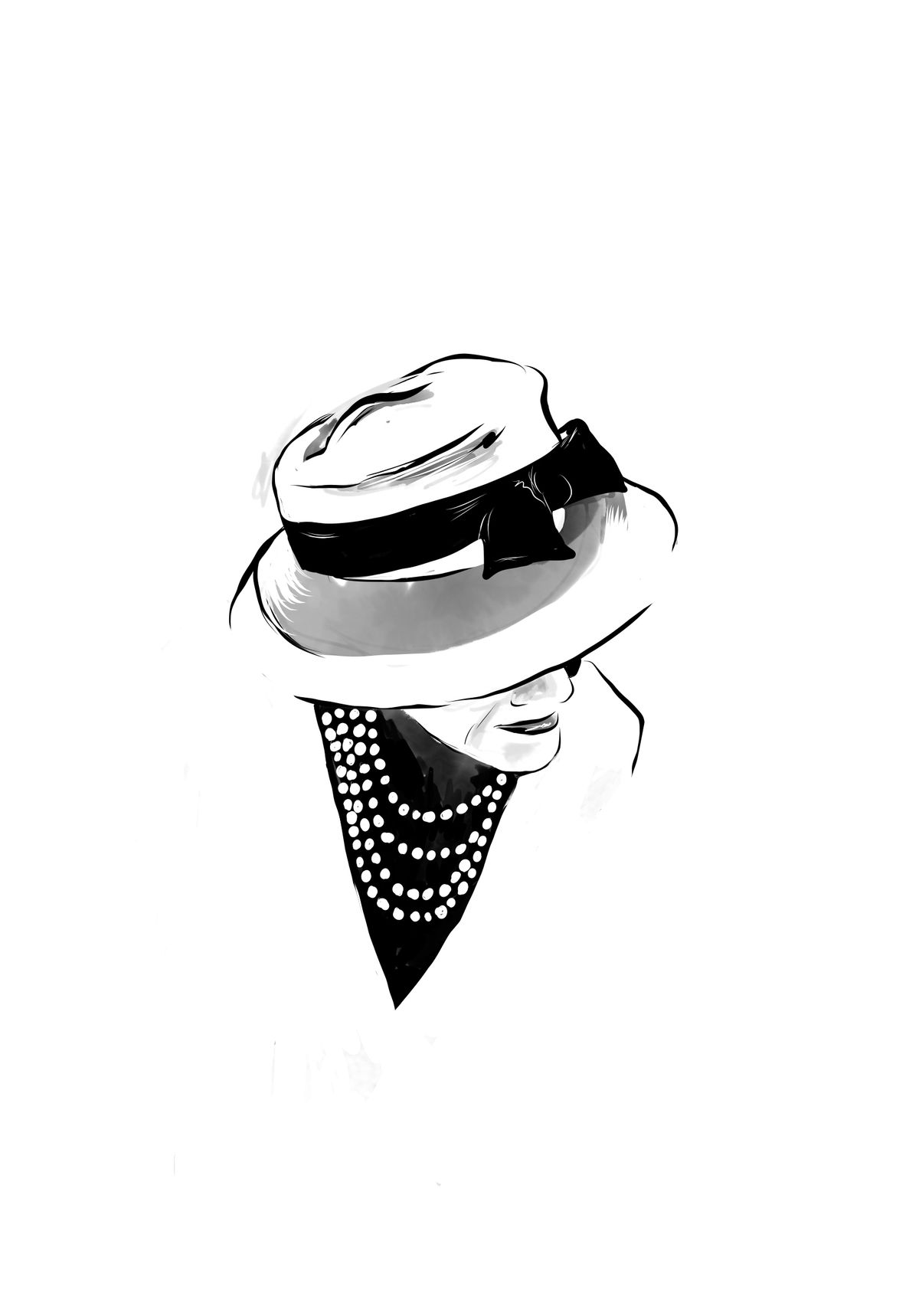 Portrait bust / image of Gabrielle 'Coco' Chanel, founder of the house