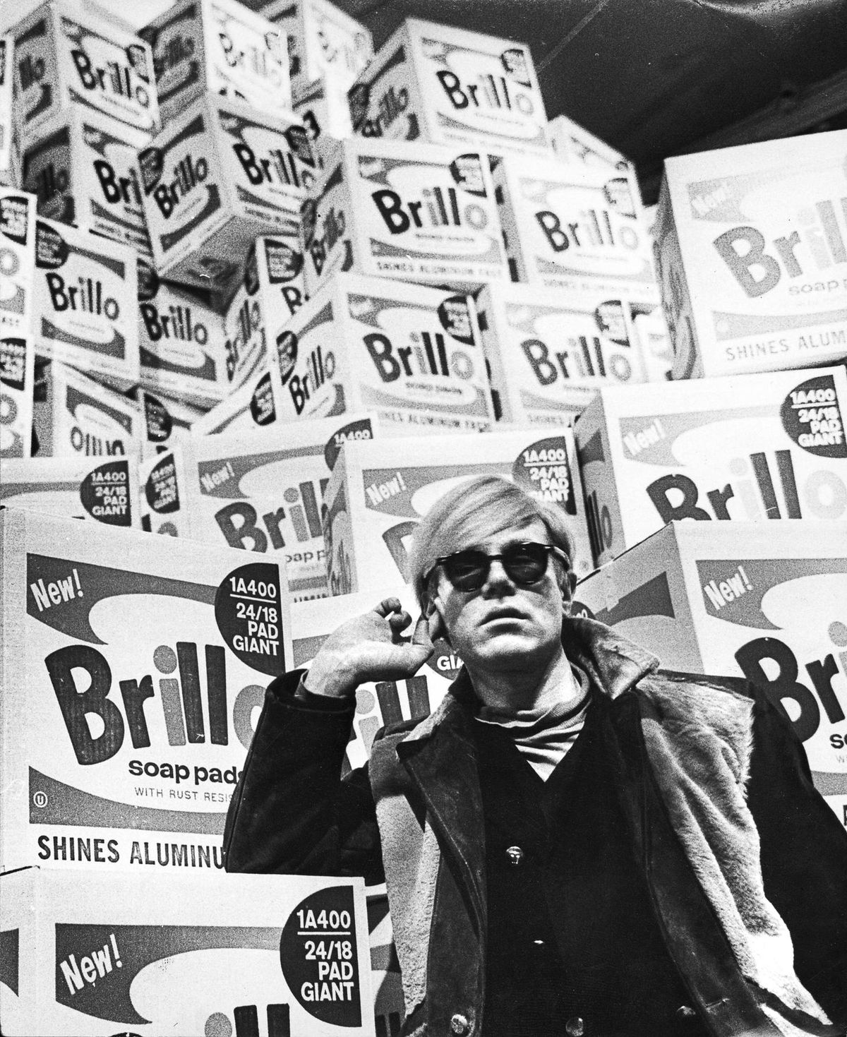 Andy Warhol photographed in Stockholm in 1968, during the period when the Electric Chair series reached its later print editions