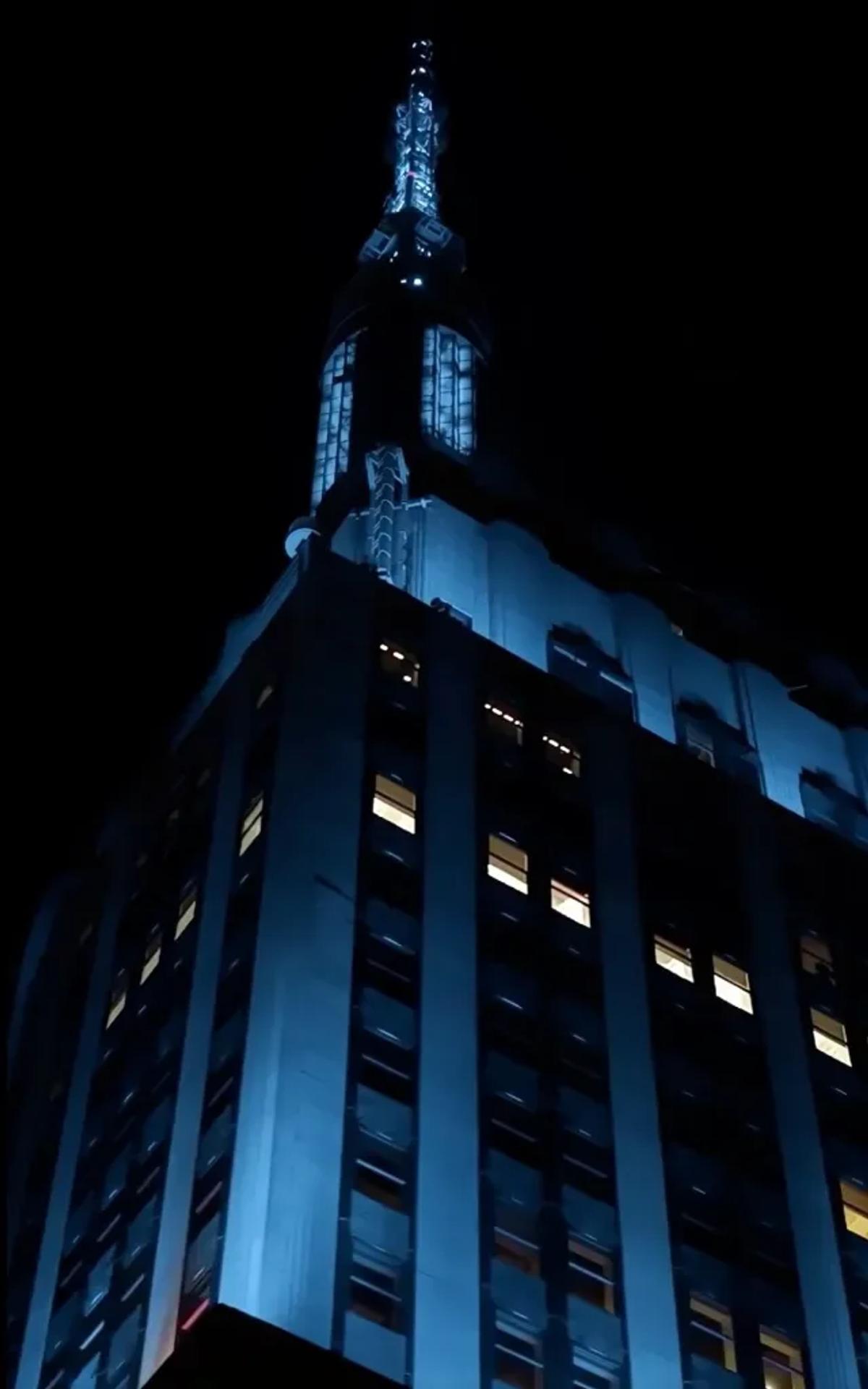 Figure 2: The Empire State Building, lit in branded