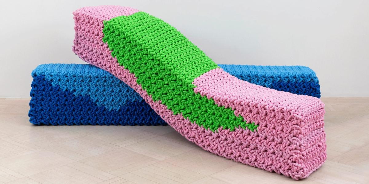 Collapsing Past and Present: Kwangho Lee's functional furniture, woven from synthetic rope using traditional techniques, is both futuristic and ancestral, embodying the P.L.C.F.A. principle of Dialogue Through Object.