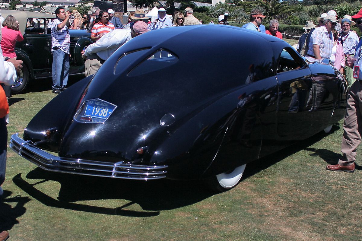 A concours car on the lawn at the Pebble Beach Concours dElegance during Monterey Car Week
