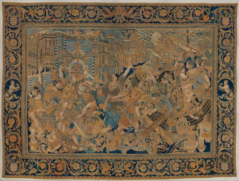 The Abduction of Helen, a tapestry print from a series illustrating the Story of Troy, ca. 1625, Bernard Salomon, Metropolitan Museum of Art.