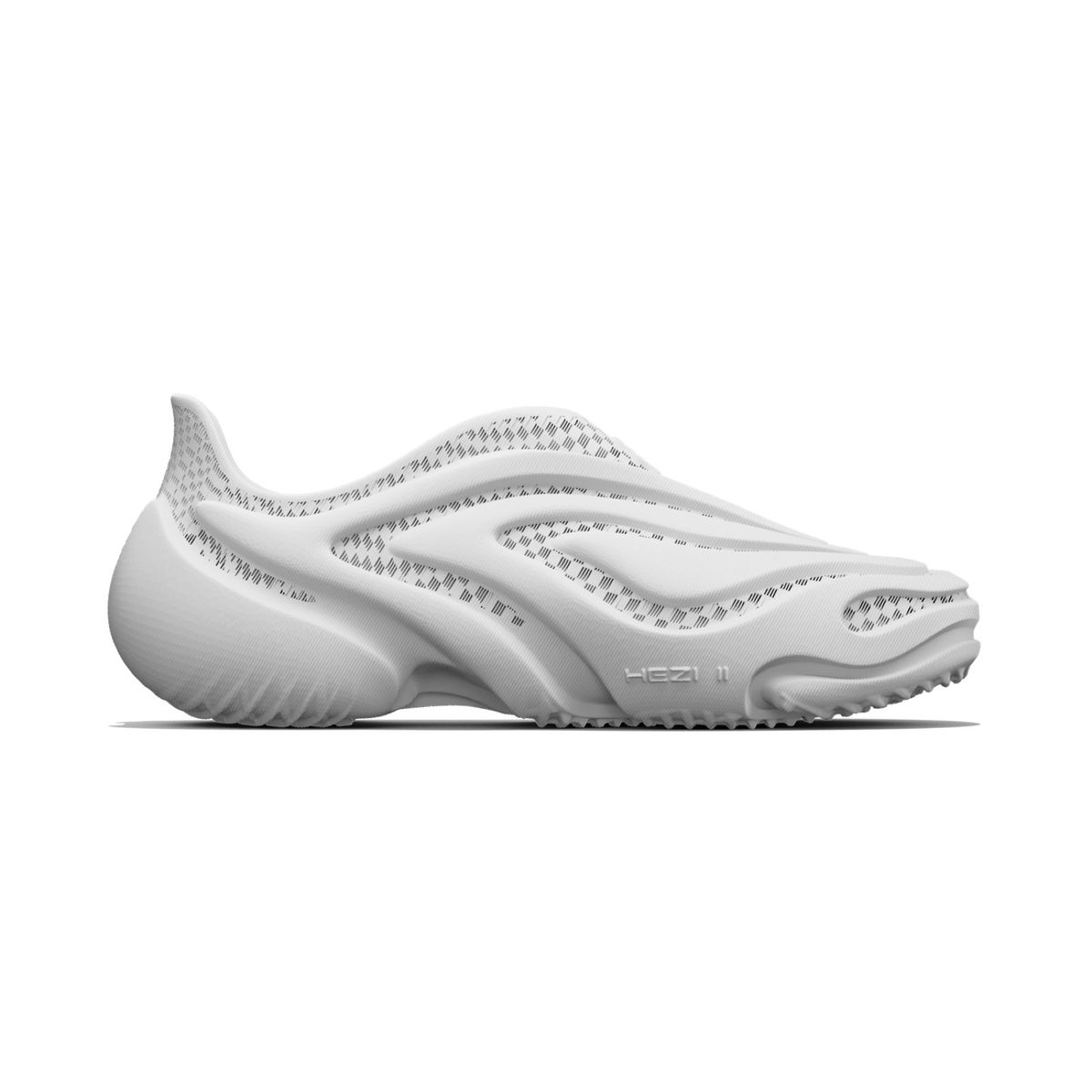 The Khamis Studio Hezi II, a continuously printed single-material shoe with no stitching, glue, or separate outsole.