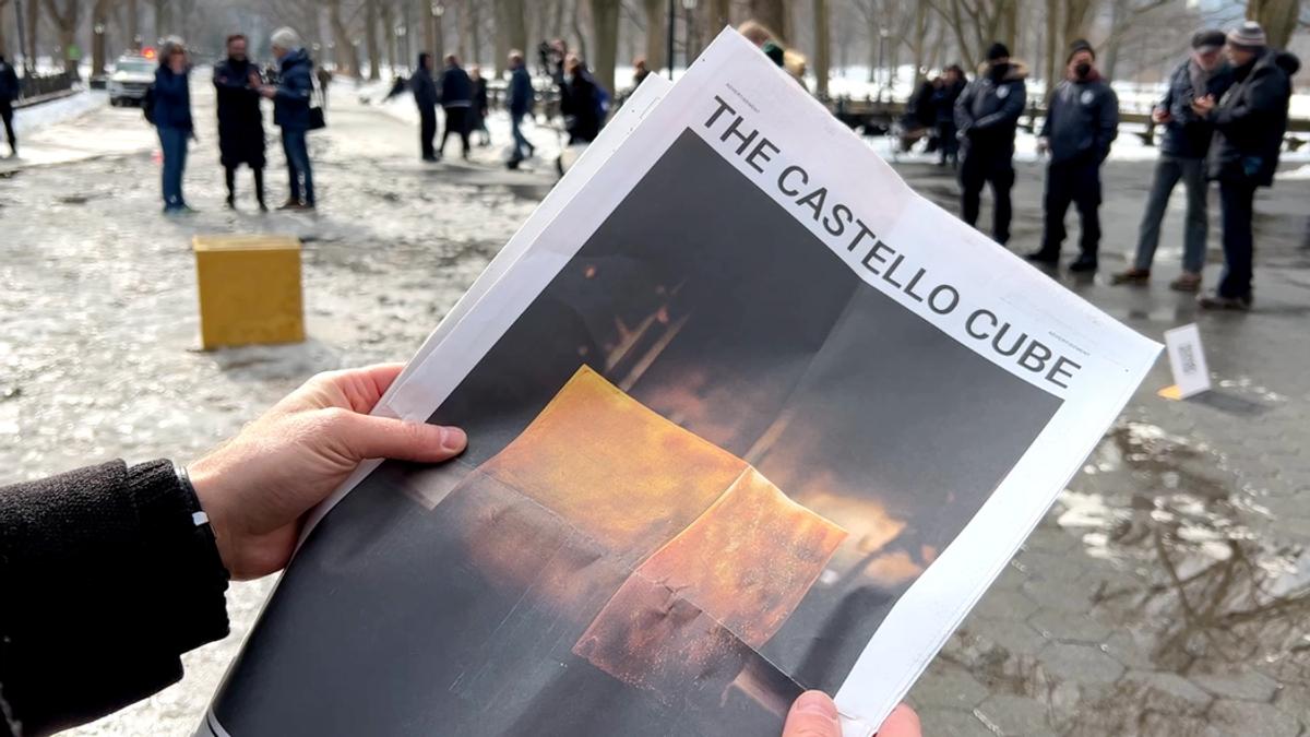The cube in Central Park, not as an object, but as an image being consumed. The event was a media strategy from its inception, a physical object engineered to become a digital and print sensation; a creature of the hyperreal.