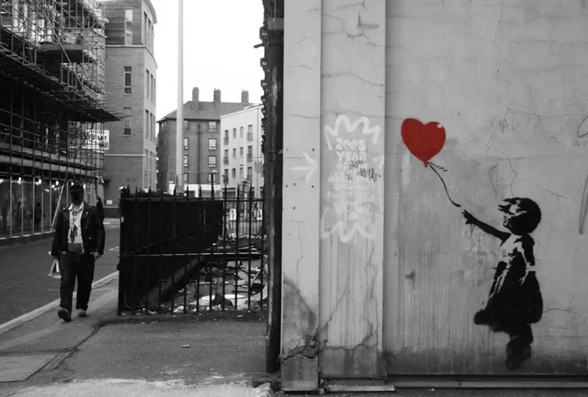 Girl with Balloon, Banksy - Photography: Guy Hepner