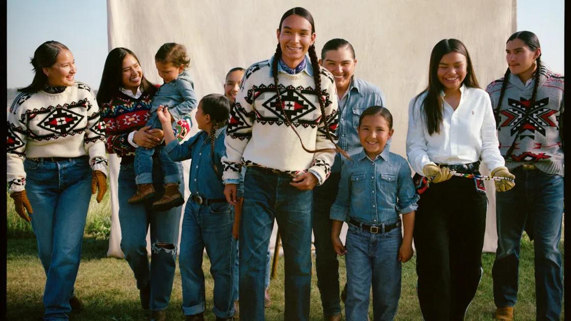 Polo Ralph Lauren campaign featuring Diné families in Artist in Residence knitwear.
