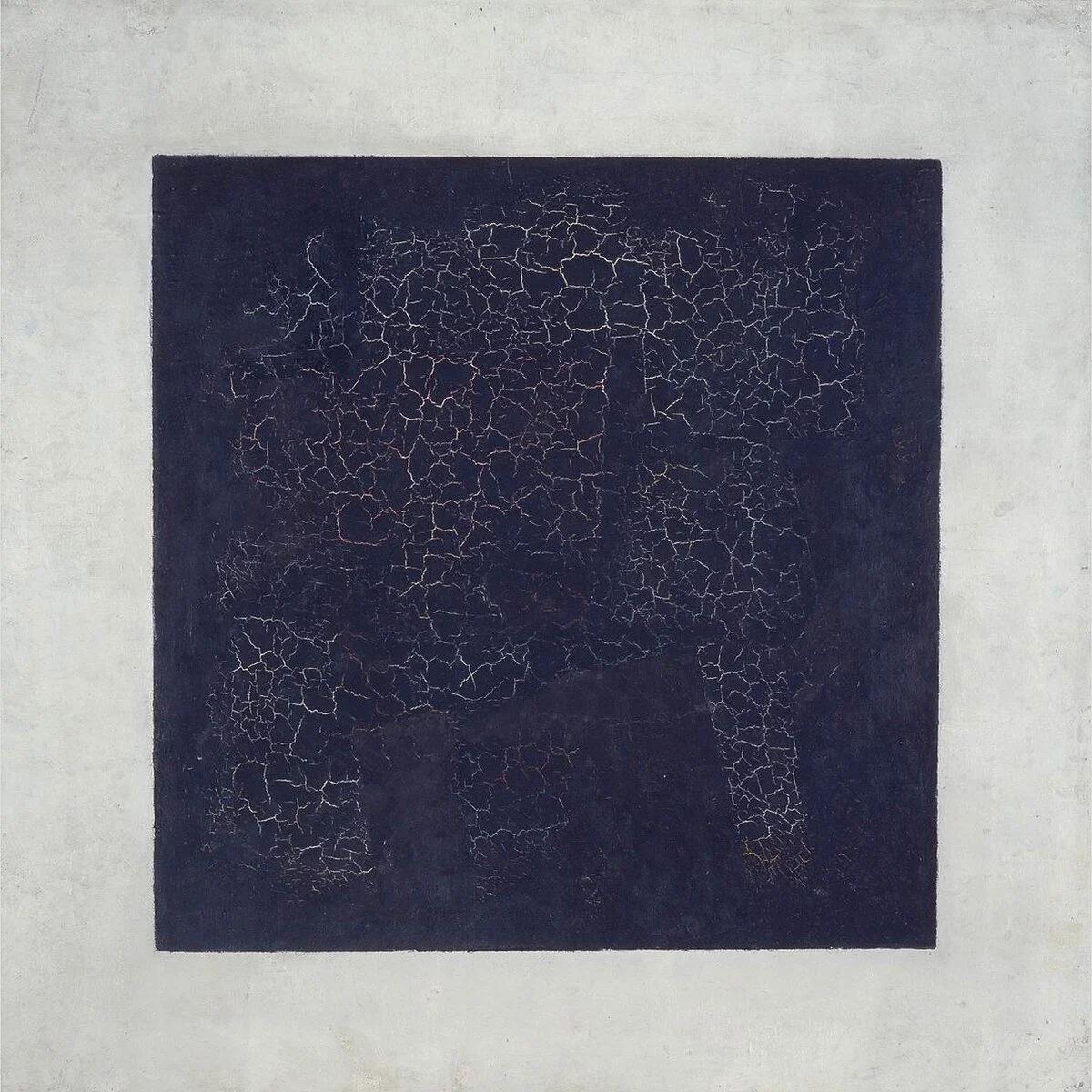  This is the famous painting  Black Suprematist Square  by Russian artist Kazimir Malevich, an oil on linen canvas created in 1915. It is considered a seminal work of modern art and a foundational piece of the Suprematism movement, which Malevich founded. Suprematism sought to express 
