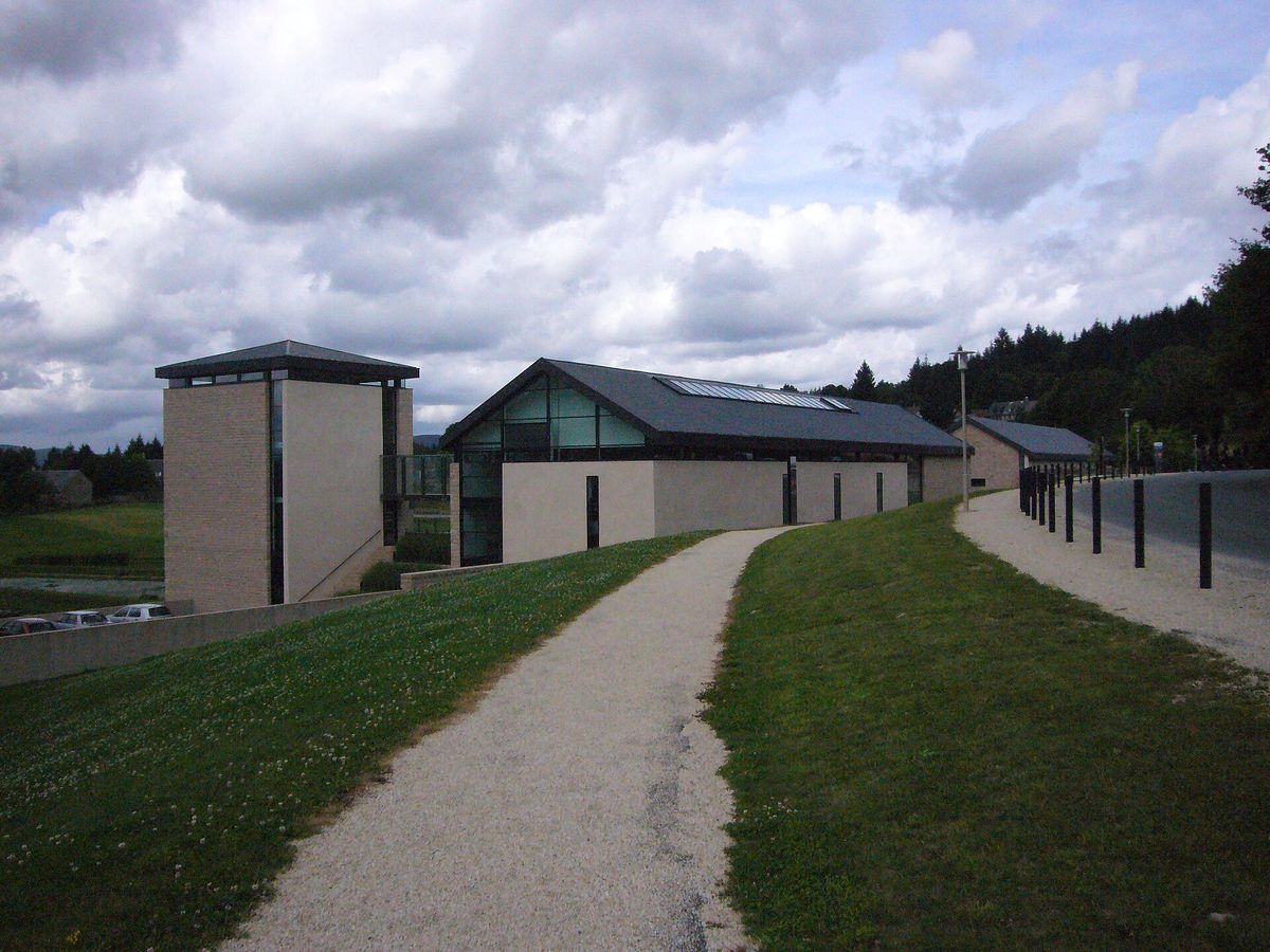 The Musee du President Jacques Chirac at Sarran, a low modern museum building in the rural Correze.