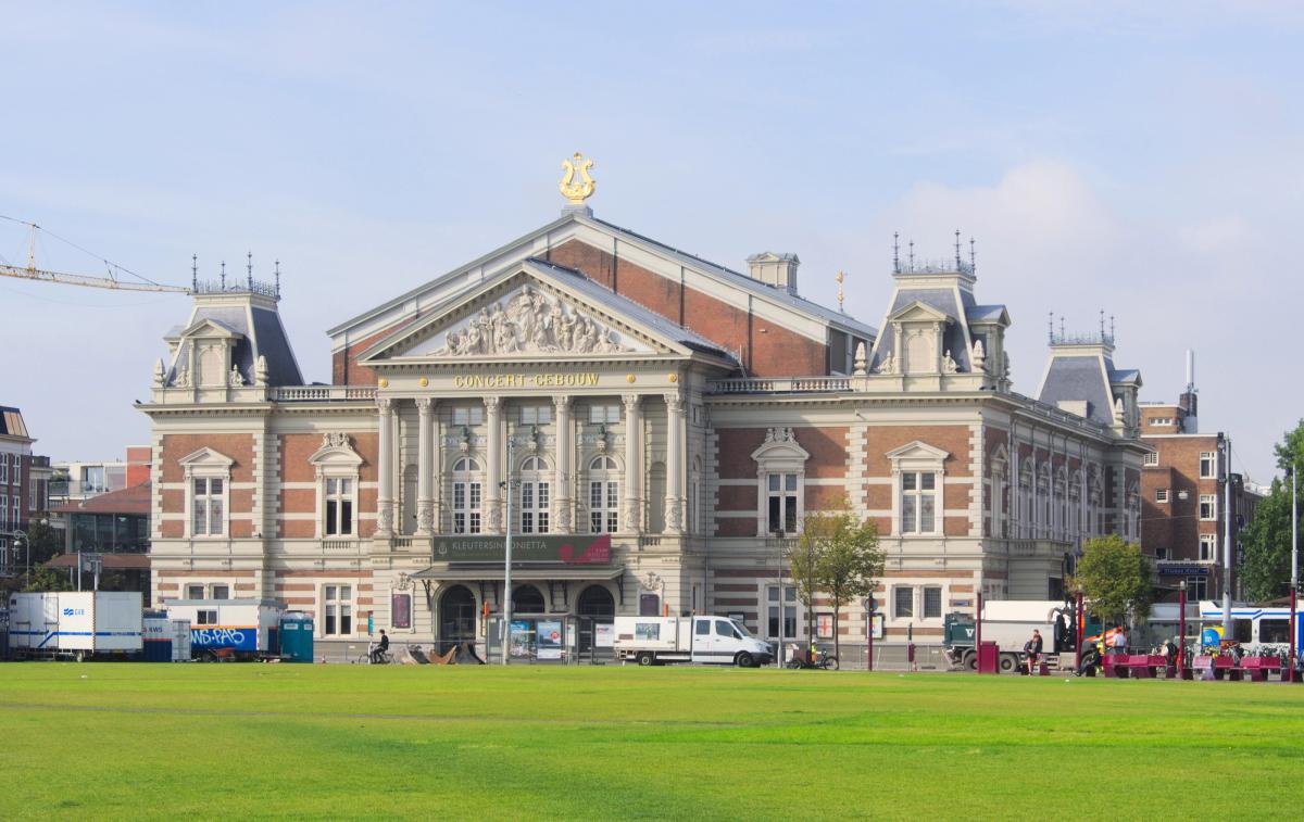 Royal Concertgebouw from Museumplein in Amsterdam, venue for the European Culture Prize ceremony on September 4, 2026.