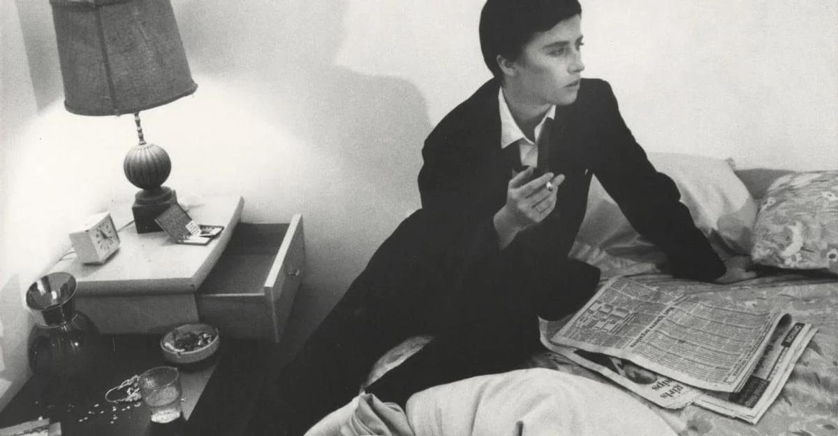 The column's face: constructed identity opening a sales pitch dressed as contemplation. Photo via Artnet Auctions.