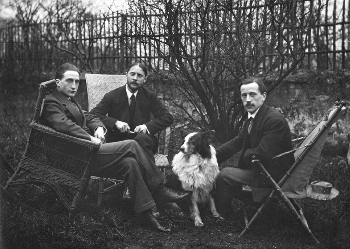 Marcel Duchamp with his brothers Jacques Villon and Raymond Duchamp-Villon, Puteaux, c.1913