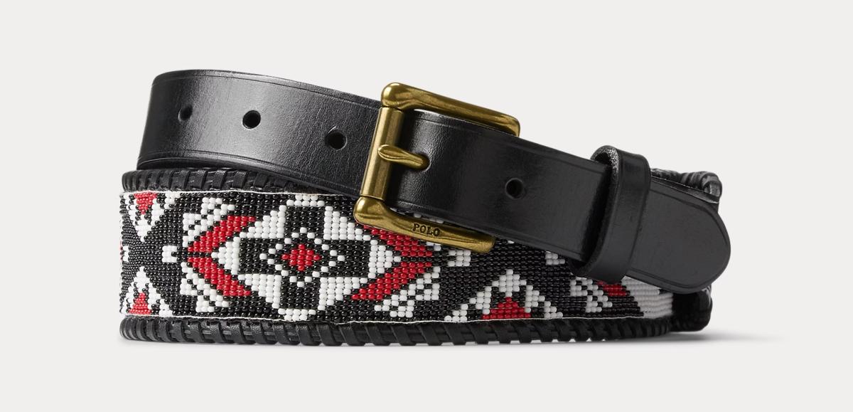 This belt is the perfect example of residual Aura in the collection. Unlike mass-produced knits, you can see the meticulous hand-beading here; it retains the artisan's indexical trace. This is the crucial asset that prevents the entire line from collapsing into a mere simulacrum, validating the sweaters by creating a continuum of value.