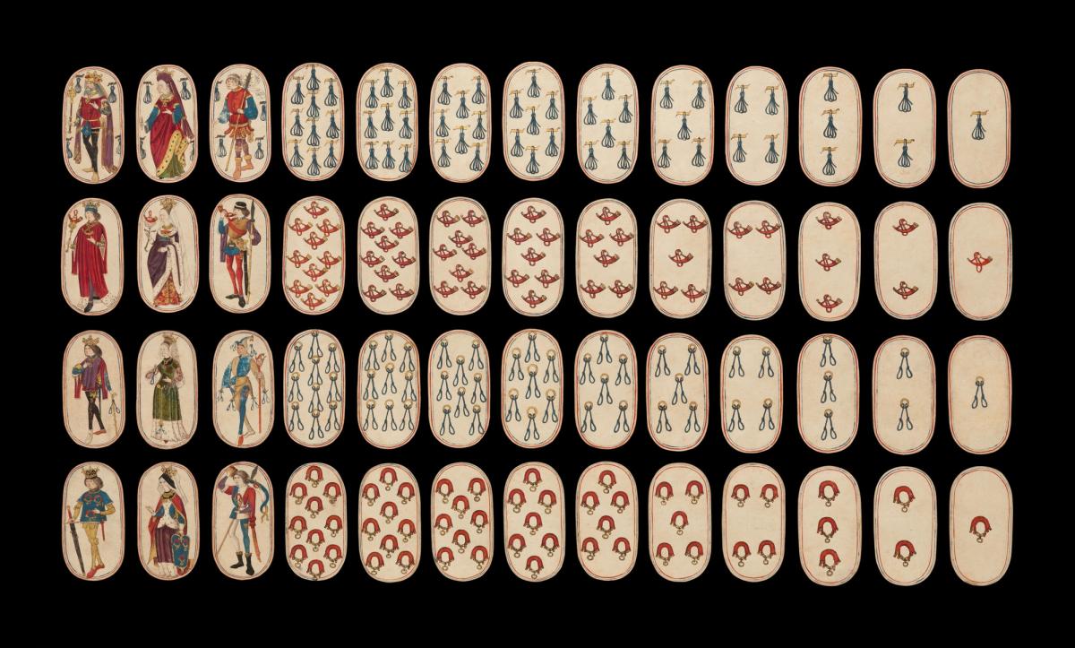 The Cloisters Playing Cards, ca. 1475-80, luxury hand-painted playing cards from the South Netherlandish tradition, contemporary to the earliest surviving tarot decks