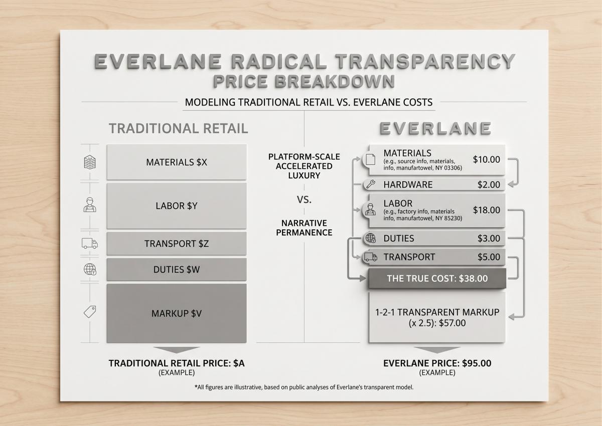 The Dashboard of Disclosure: A visual mapping of Everlane’s signature