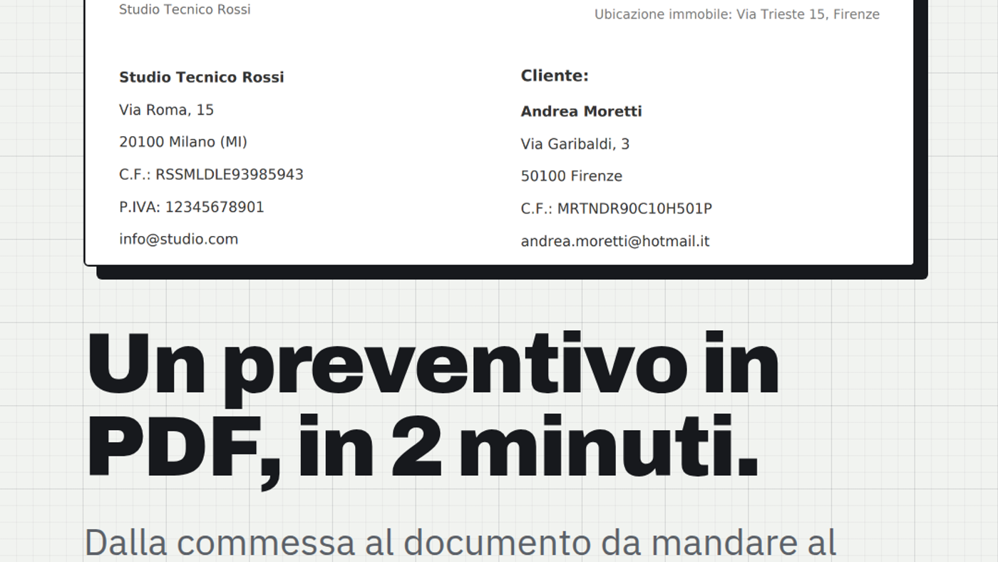 Preventivi per studi tecnici: smetti di rifarli da zero ogni volta