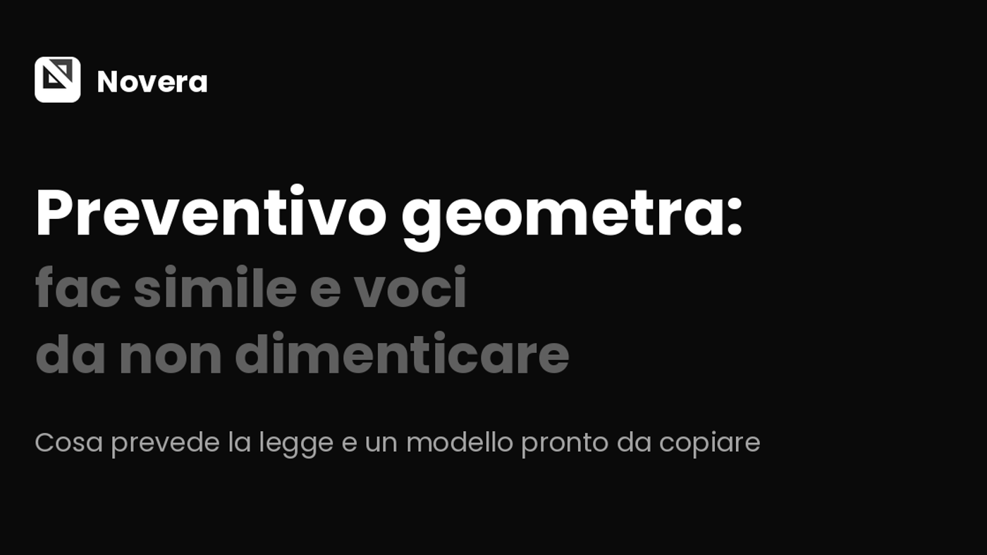 Preventivo geometra: fac simile e voci da non dimenticare