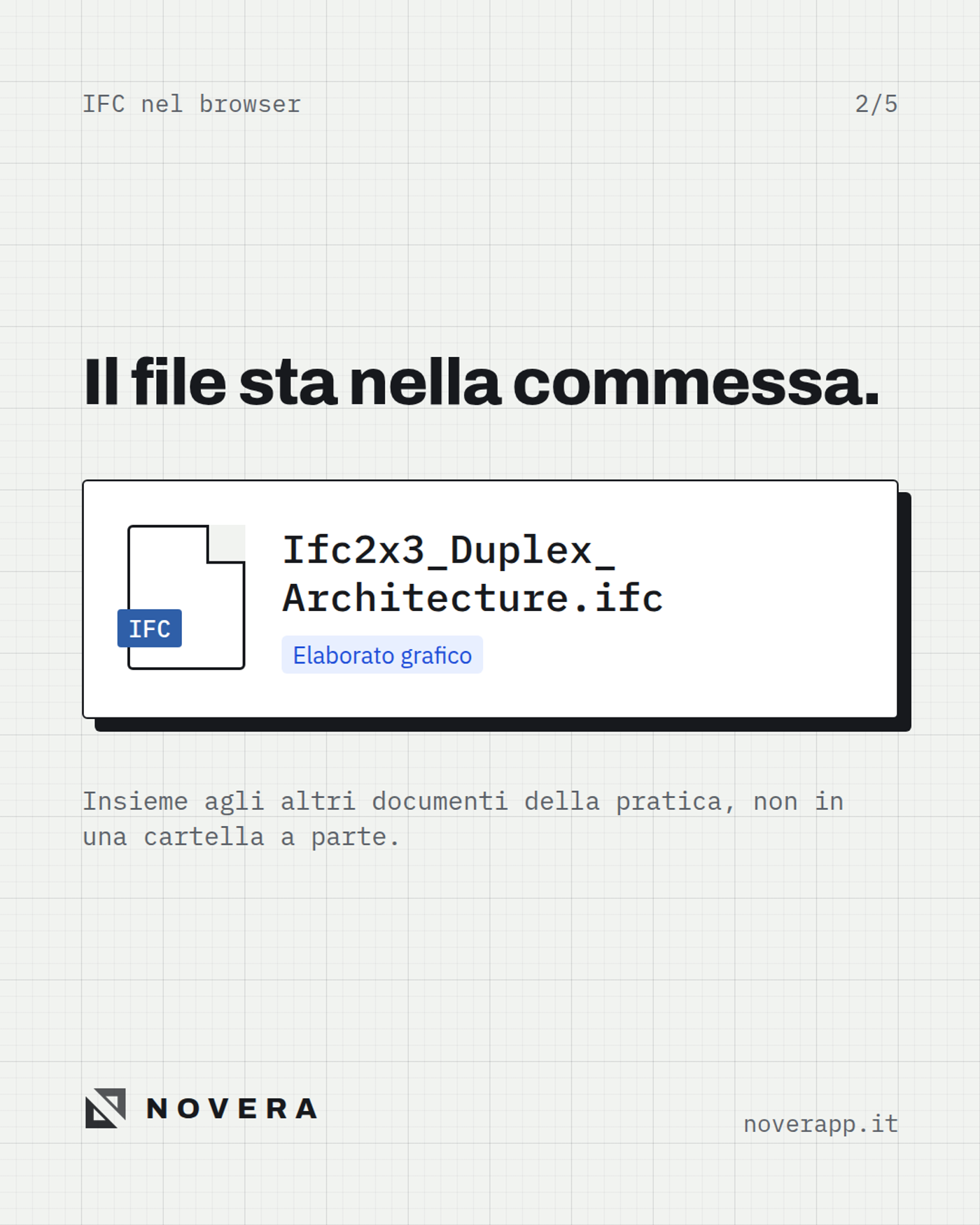 File IFC allegato alla commessa in Novera