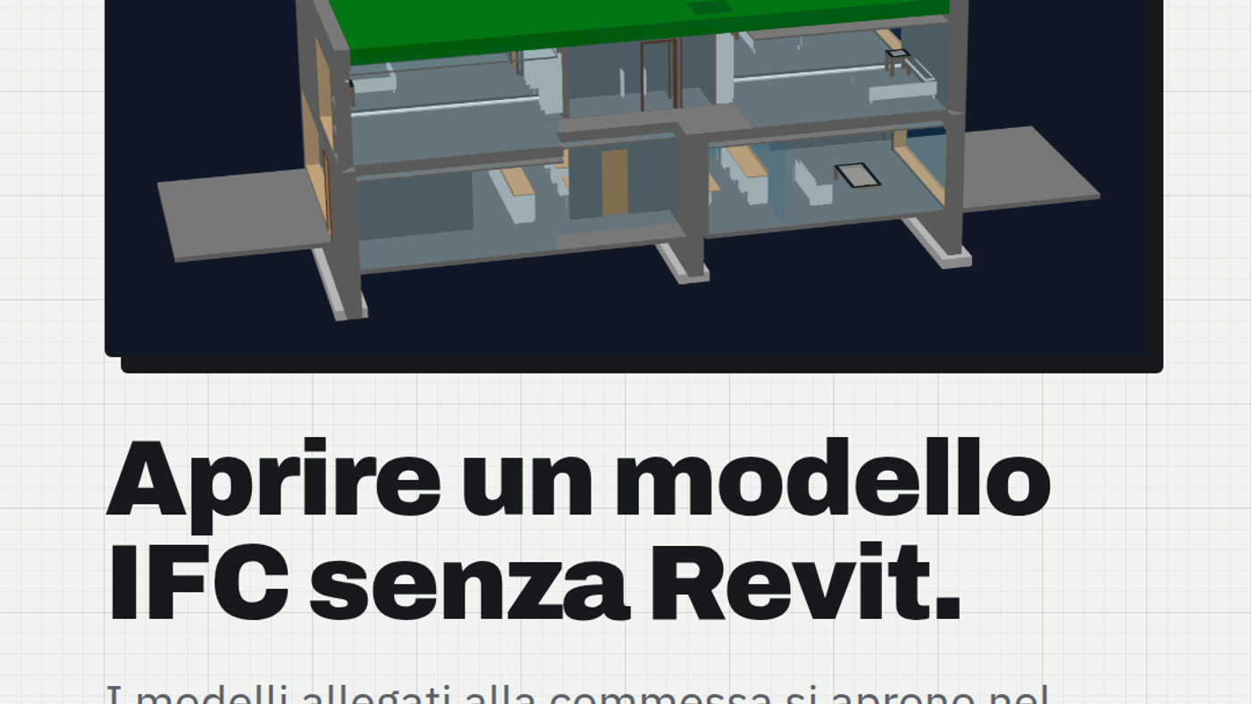 Visualizzatore IFC e DXF online: apri modelli e piante dalla commessa, senza Revit o AutoCAD