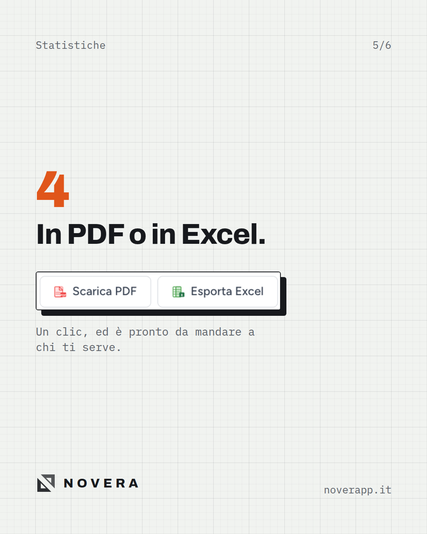Statistiche dello studio scaricabili in PDF o esportabili in Excel