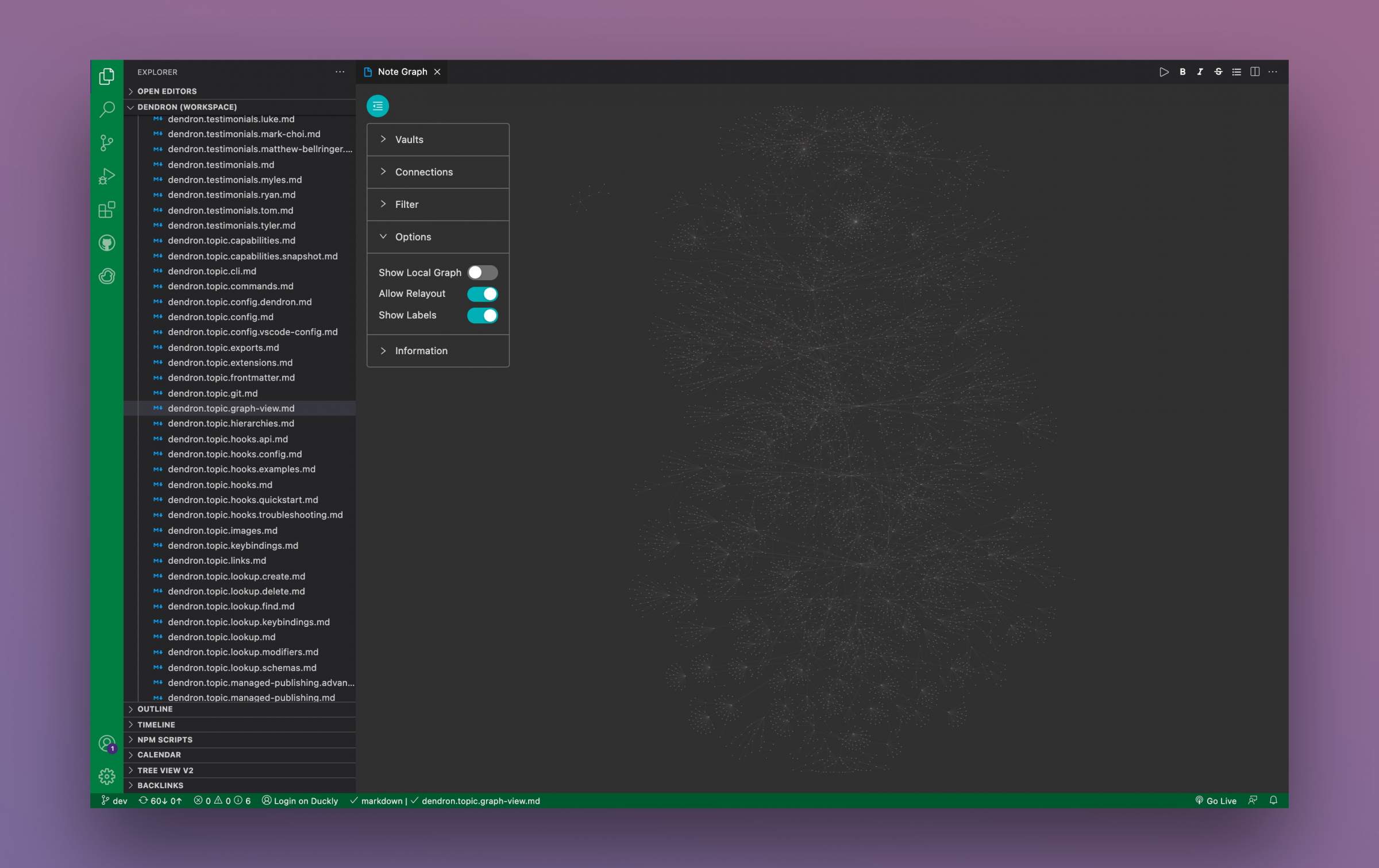 Screenshot of Dendron