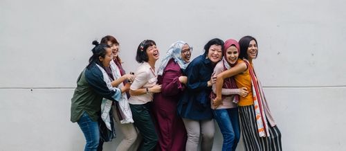 group of women laughing
