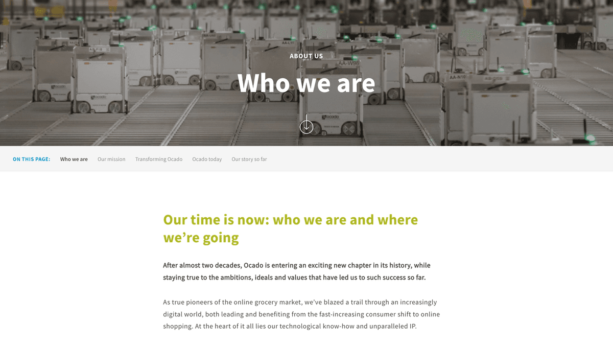 Ocado Corporate Site