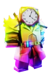 Rainbow Future Large Clockman: Time Is Bright, Fast, and Flashy
