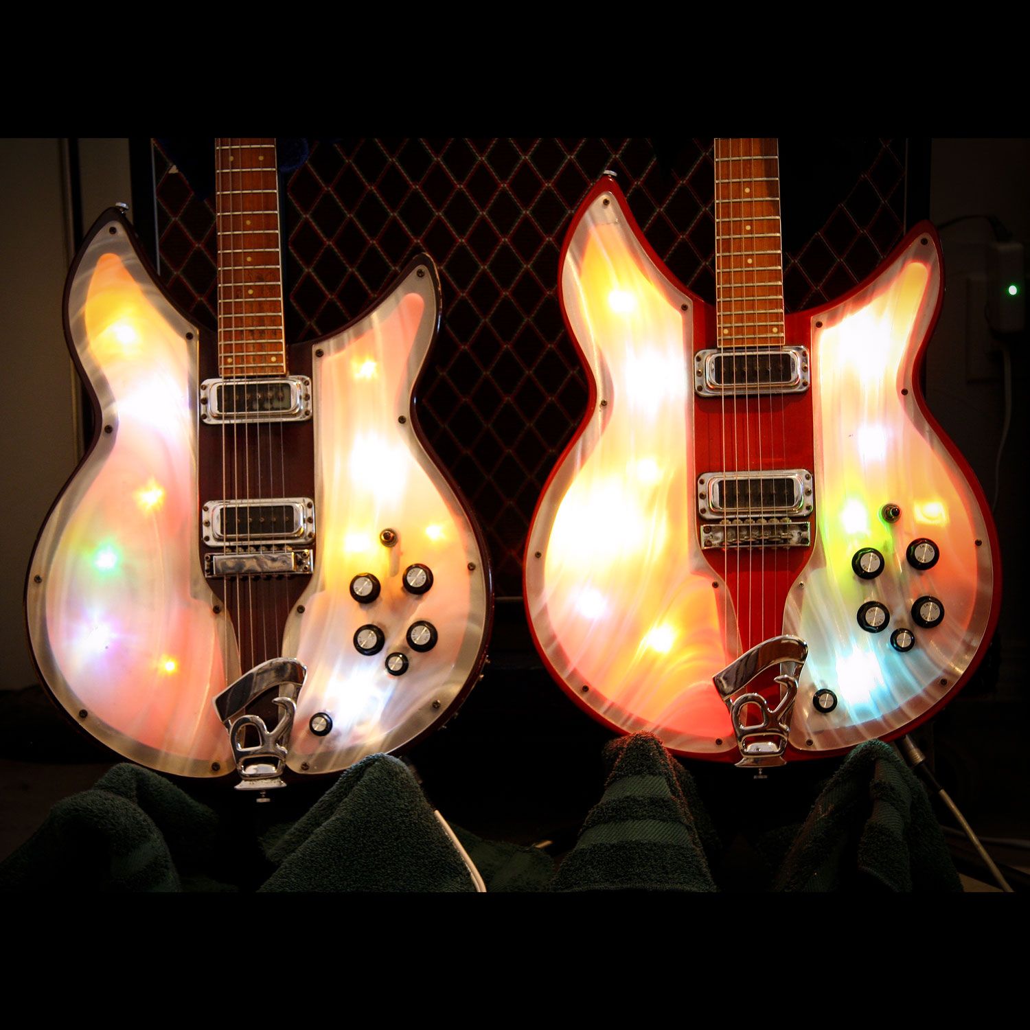 a pair of lit lightshows!