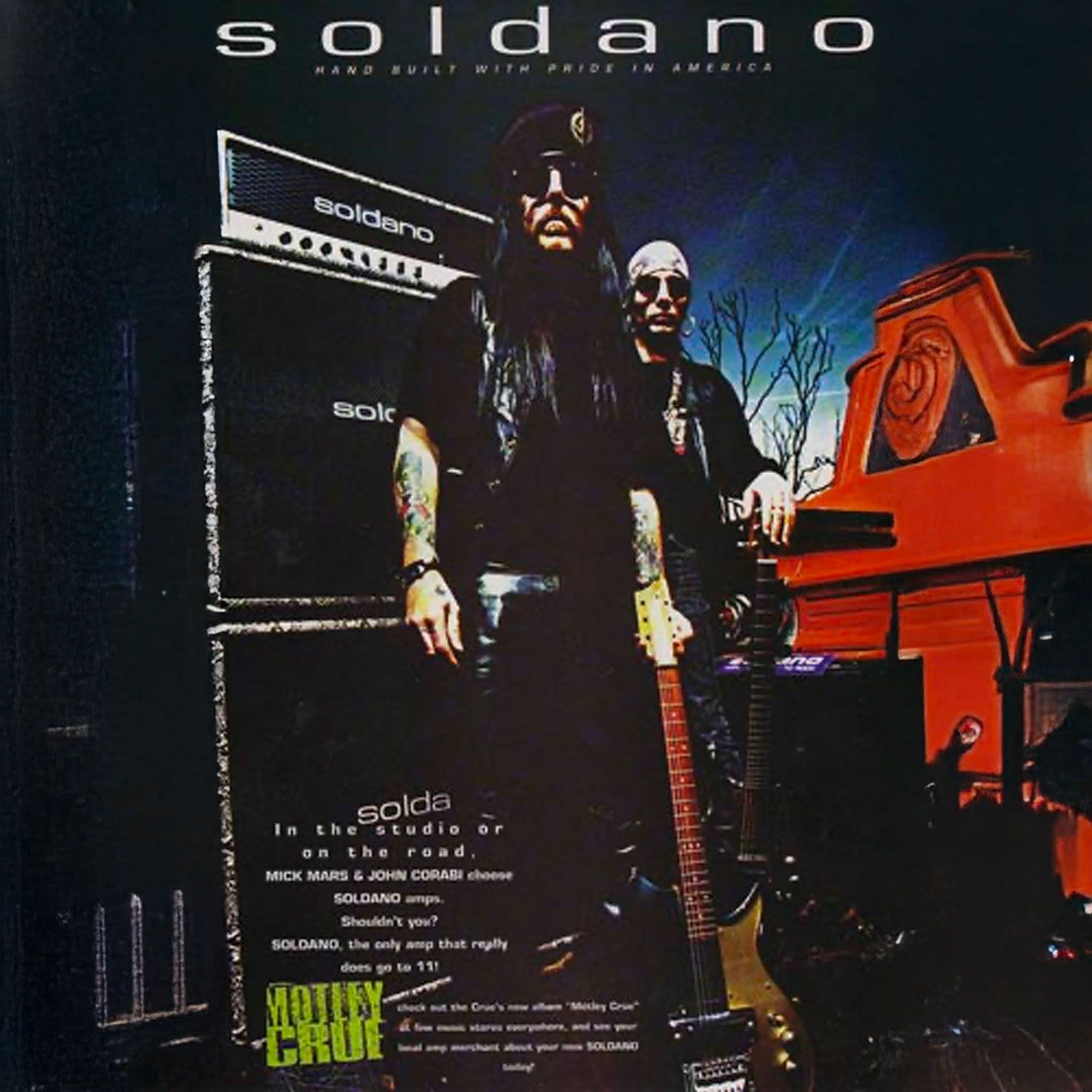 1958 Rickenbacker Combo 600 in ad with Mick Mars