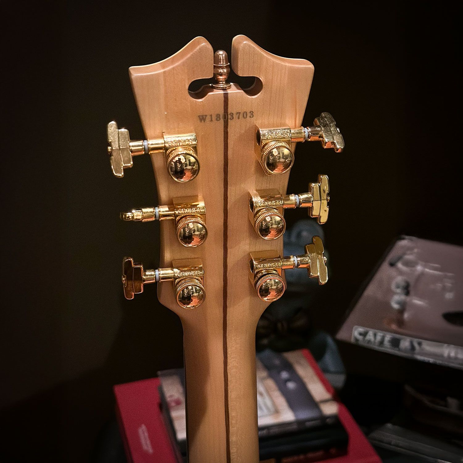 2018 D'Angelico Deluxe Atlantic Baritone headstock back