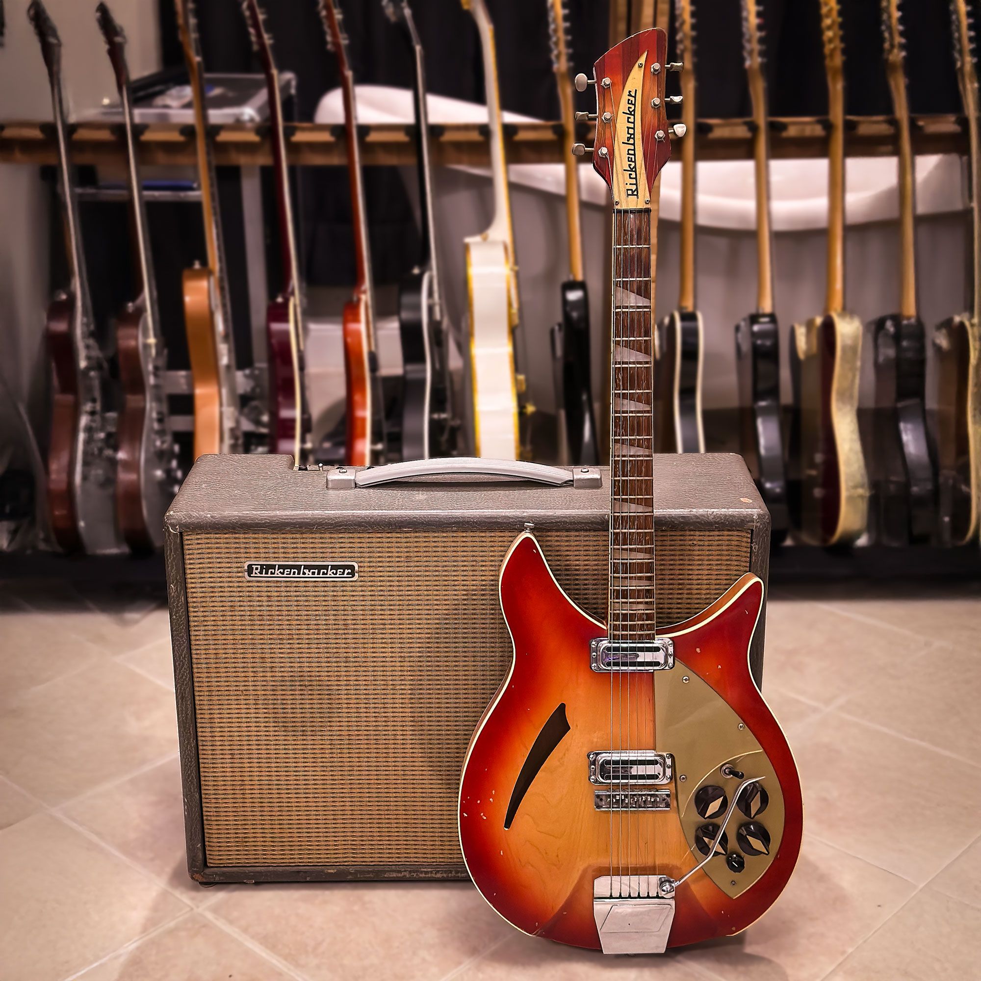 1960 Rickenbacker 365 Capri and 1959 M-15 amp