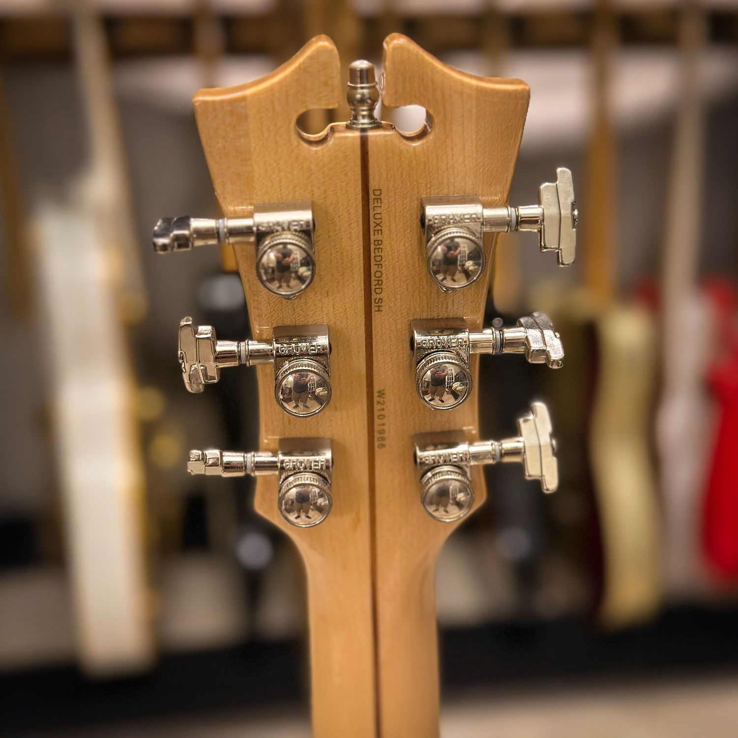 2021 D'Angelico Deluxe Bedford SH headstock back