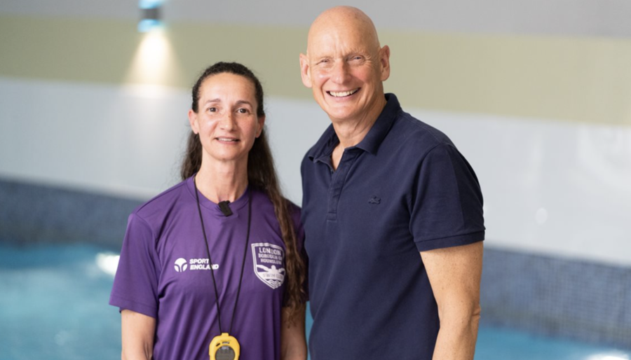 LBHSC Head Coach Lisa Graham with Olympic champion Duncan Goodhew