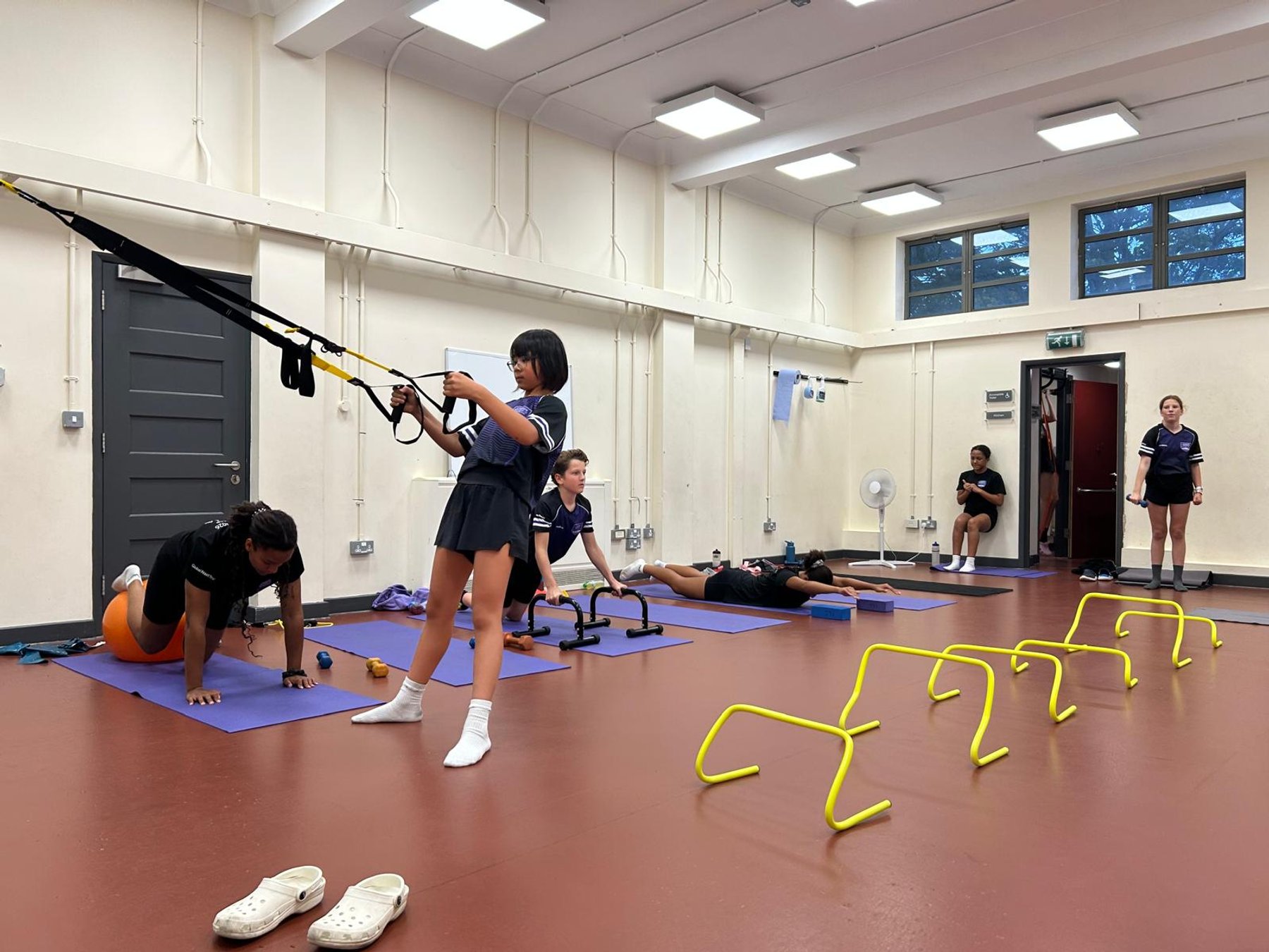 Squad swimmers in lane training
