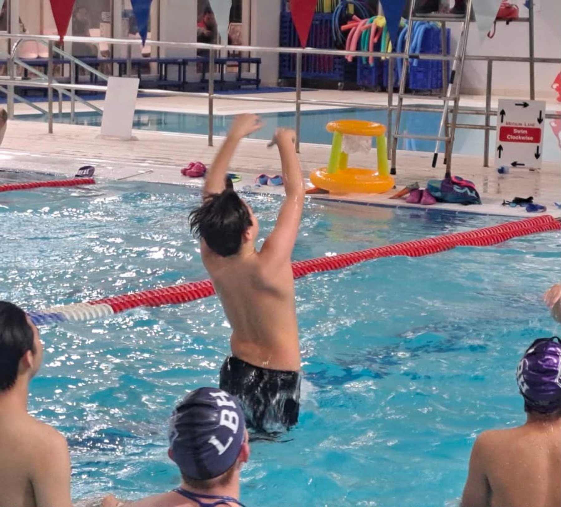Children at a swimming lesson