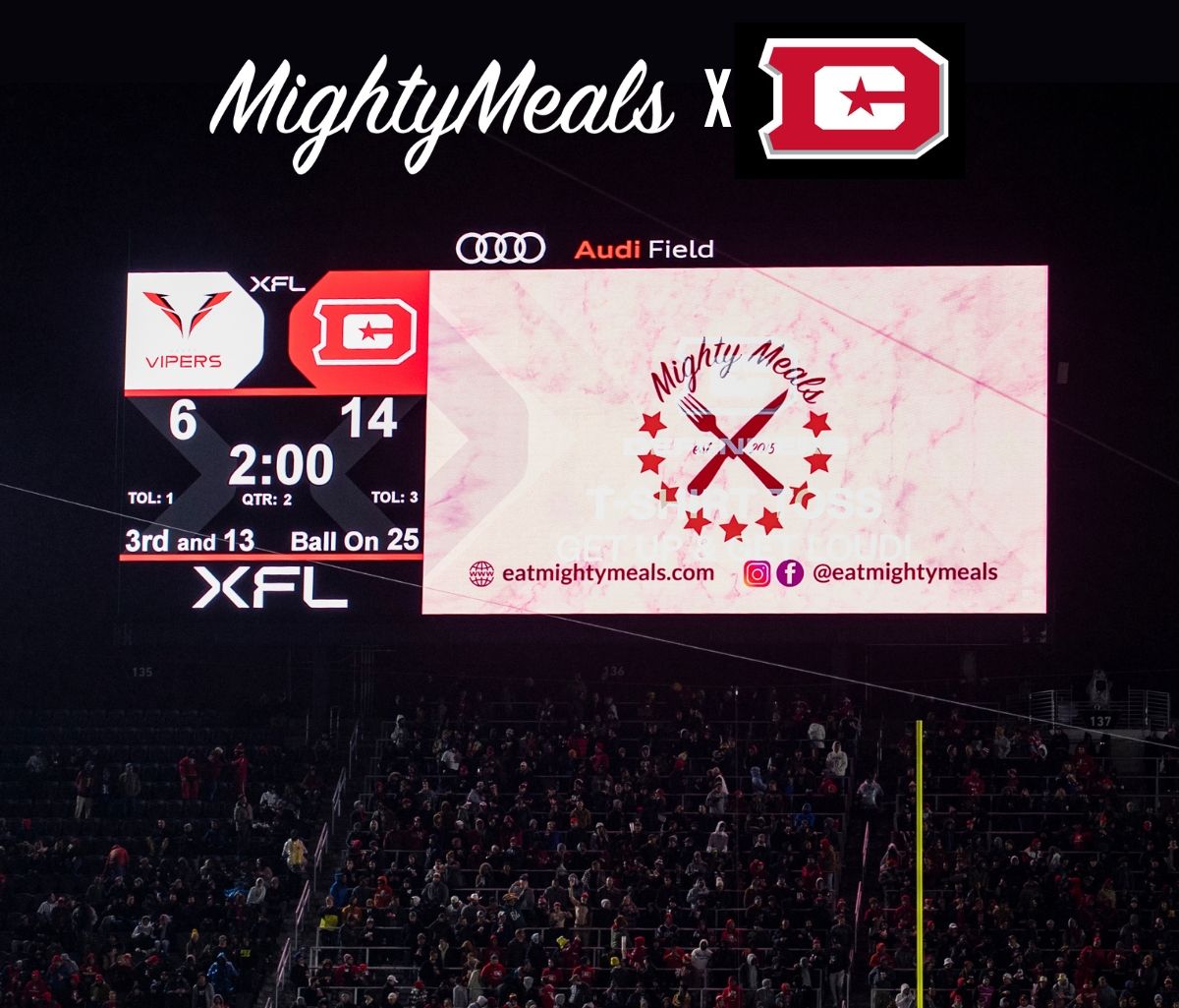 MightyMeals Partners with XFL D.C. Defenders Football Team