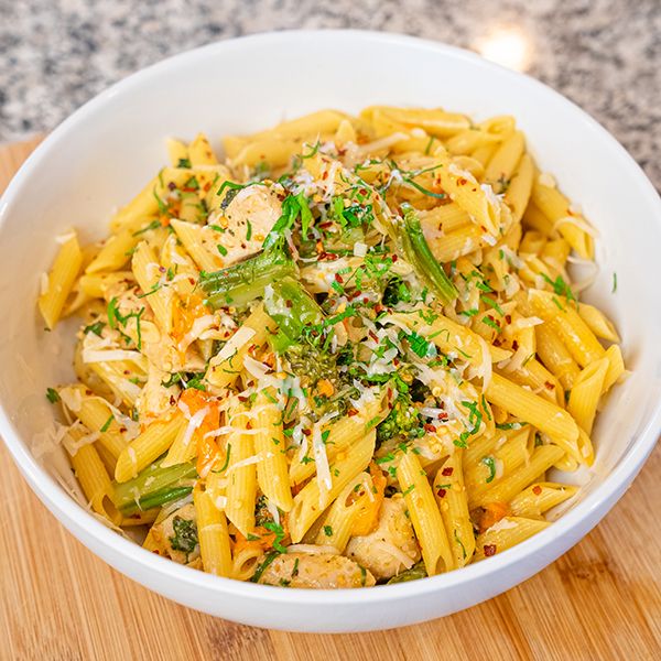 MightyMeals at Home: Roasted Garlic Chicken Pasta Recipe