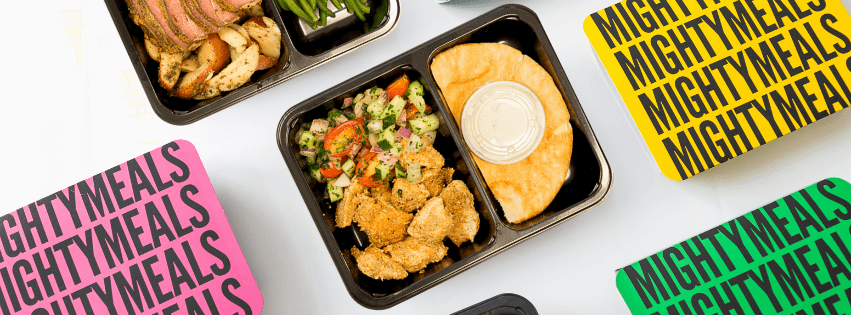MightyMeals Introduces New Recyclable, Oven-Safe, 2-Compartment Trays!