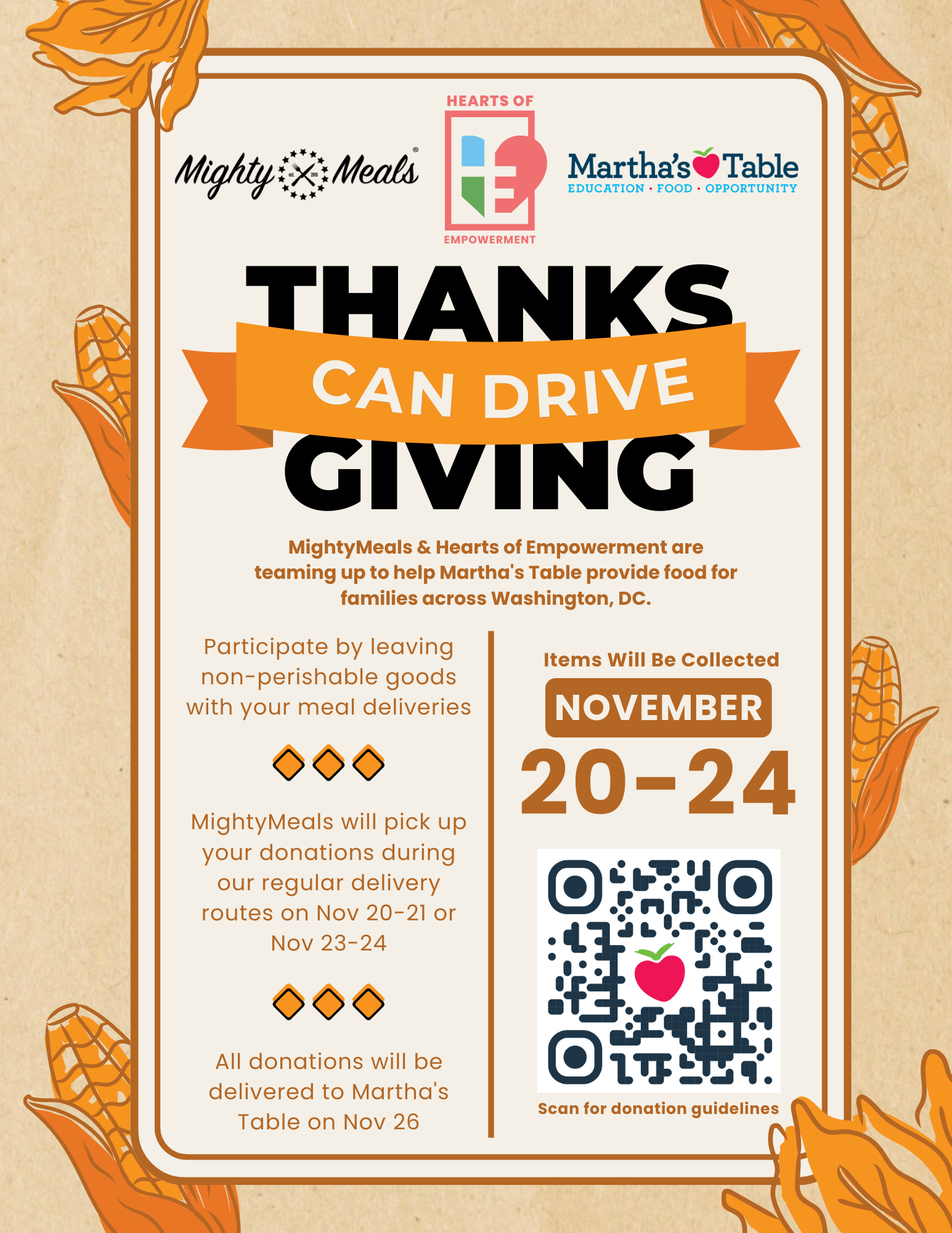 MightyMeals Holiday Food Drive: Help Us Give Back to the DC Community