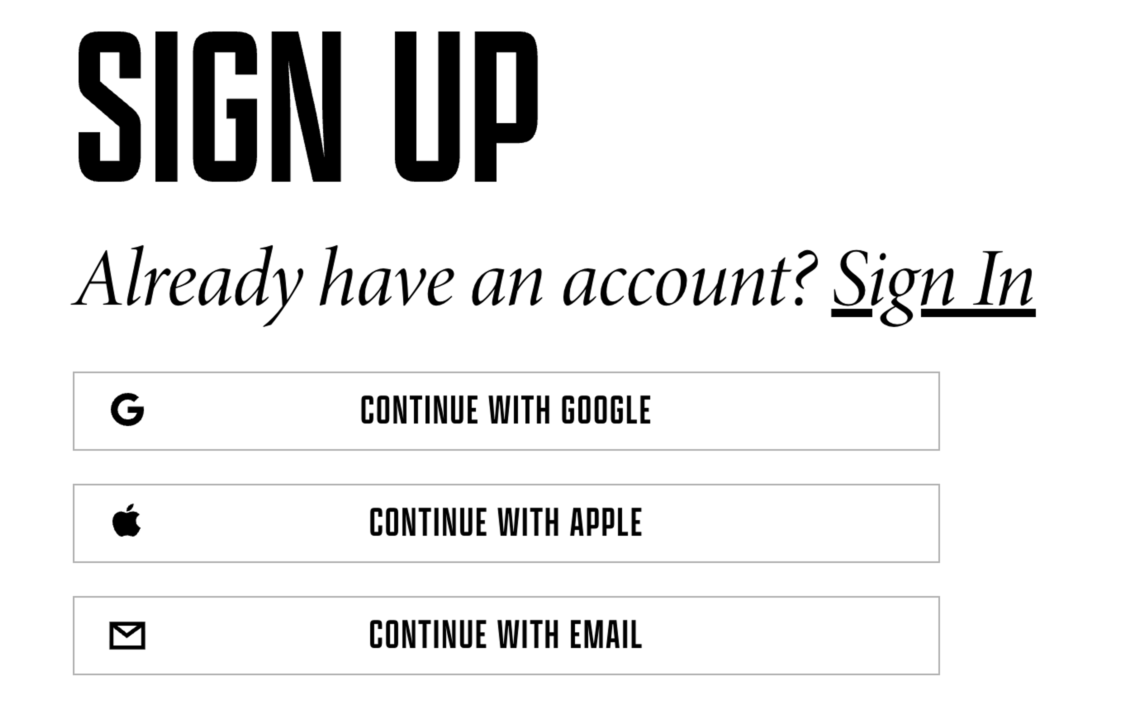 Sign up