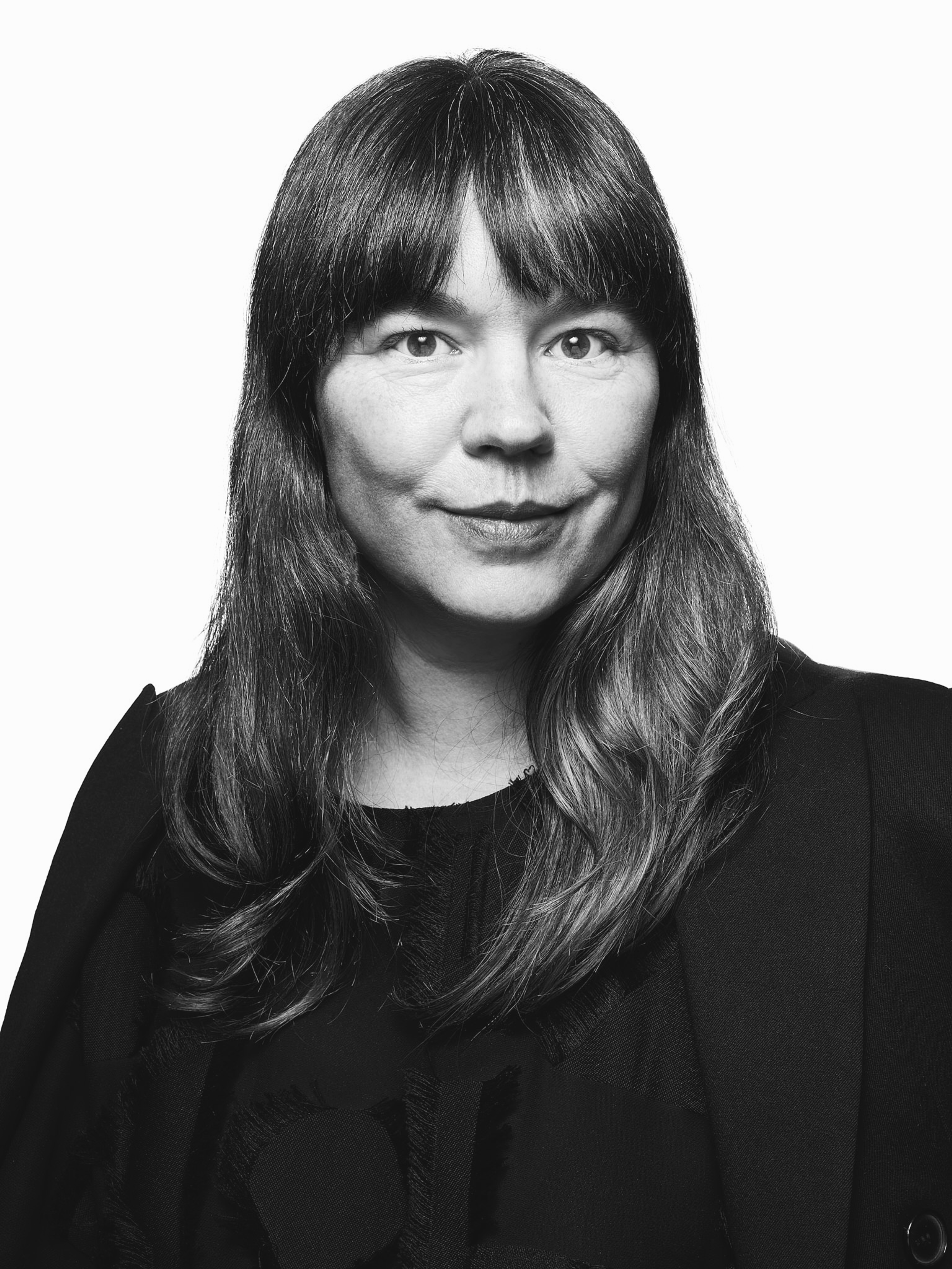 Black and white portrait of Pauline Benthede, Fotografiska Global Vice President Artistic Direction and Exhibitions
