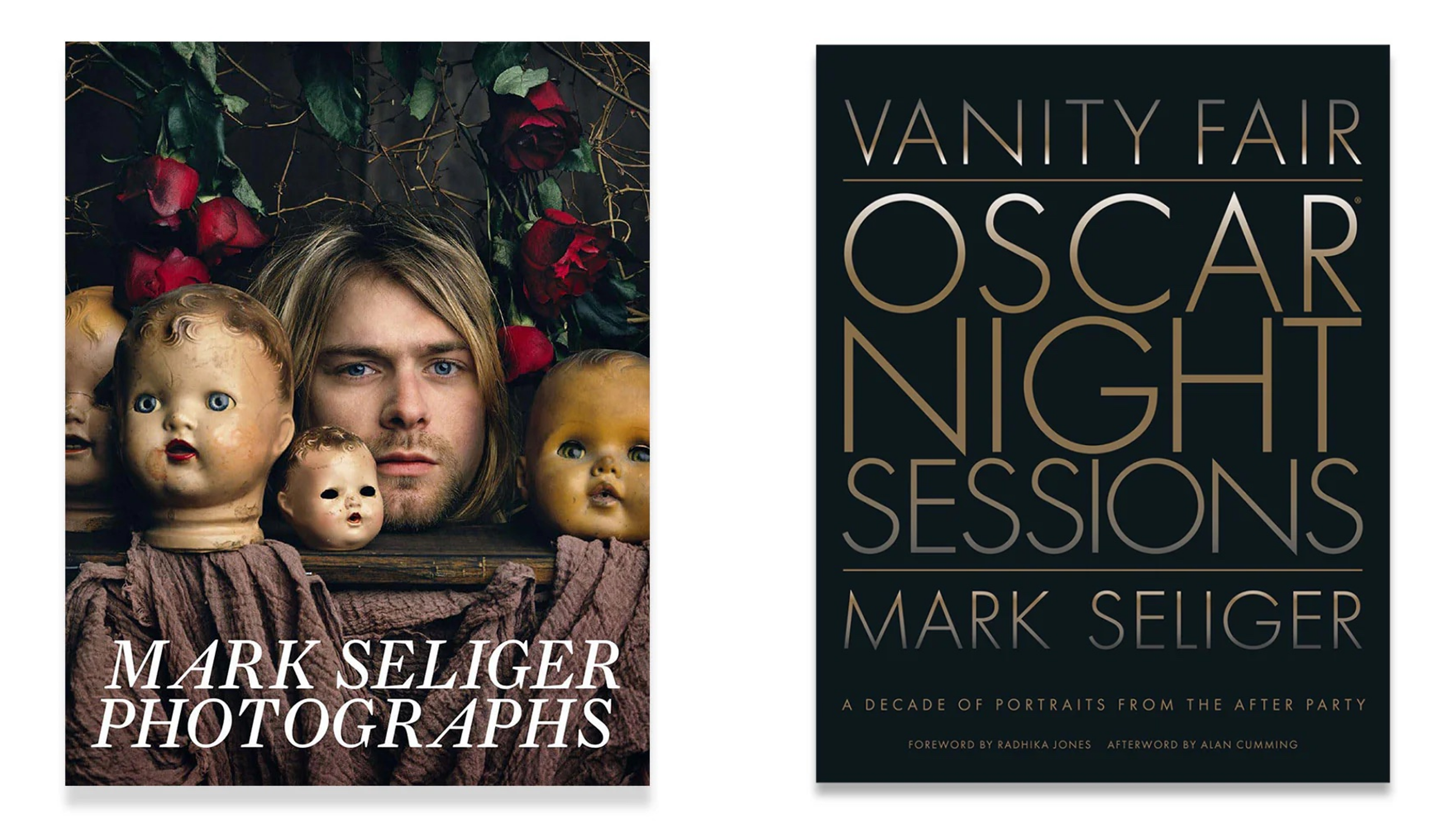 Side by side visual of Mark Seliger's book covers